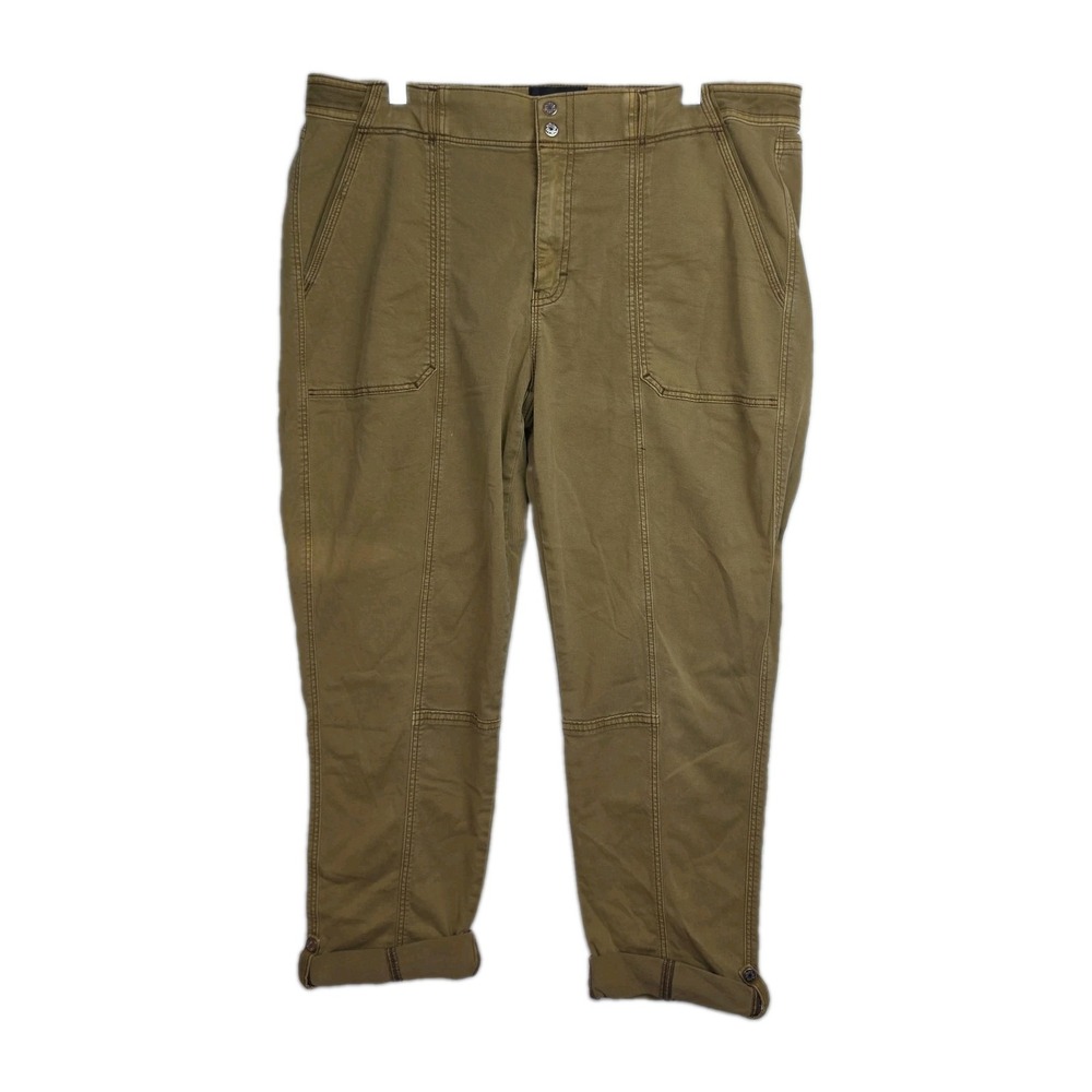 White House Black Market Mid-Rise Straight Crop Pret a Pedi Pants Women 14 Brown
